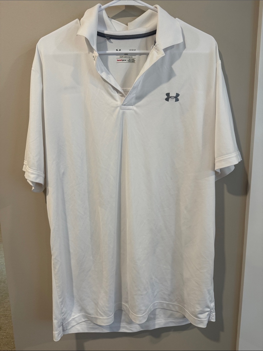 Under Armour Men’s White Performance Polo with Gray Logo
